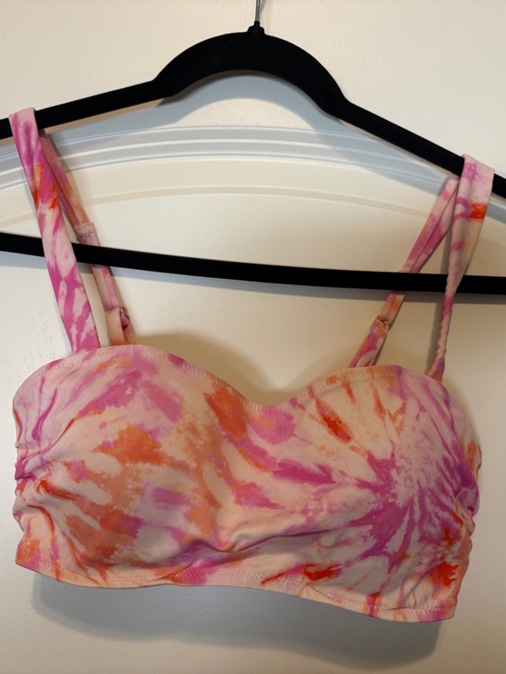 Shade & Shore 34C Tie-Dye Bandeau Bikini Top underwire
